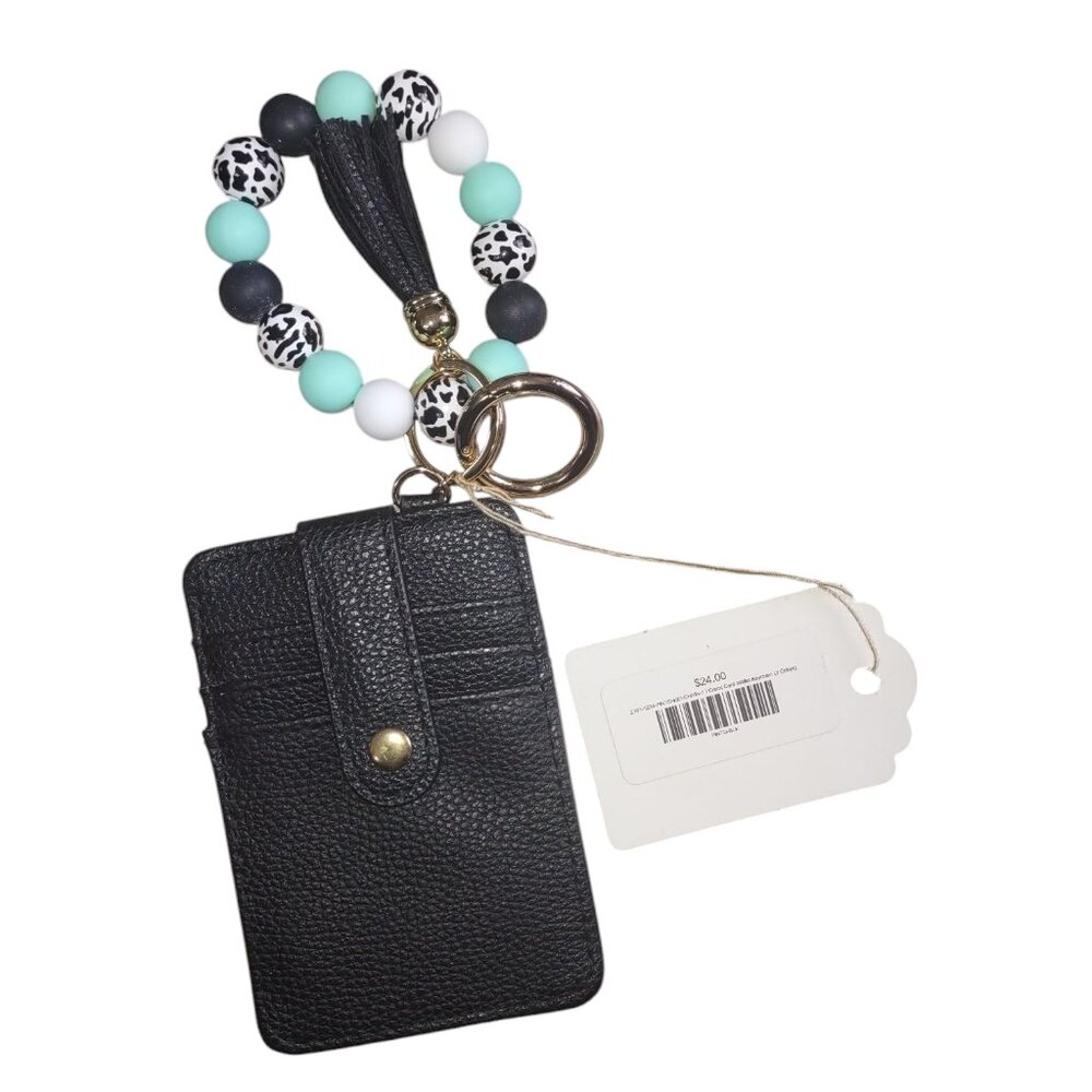 Card Holder with Keyring & Beaded Bracelet NWT